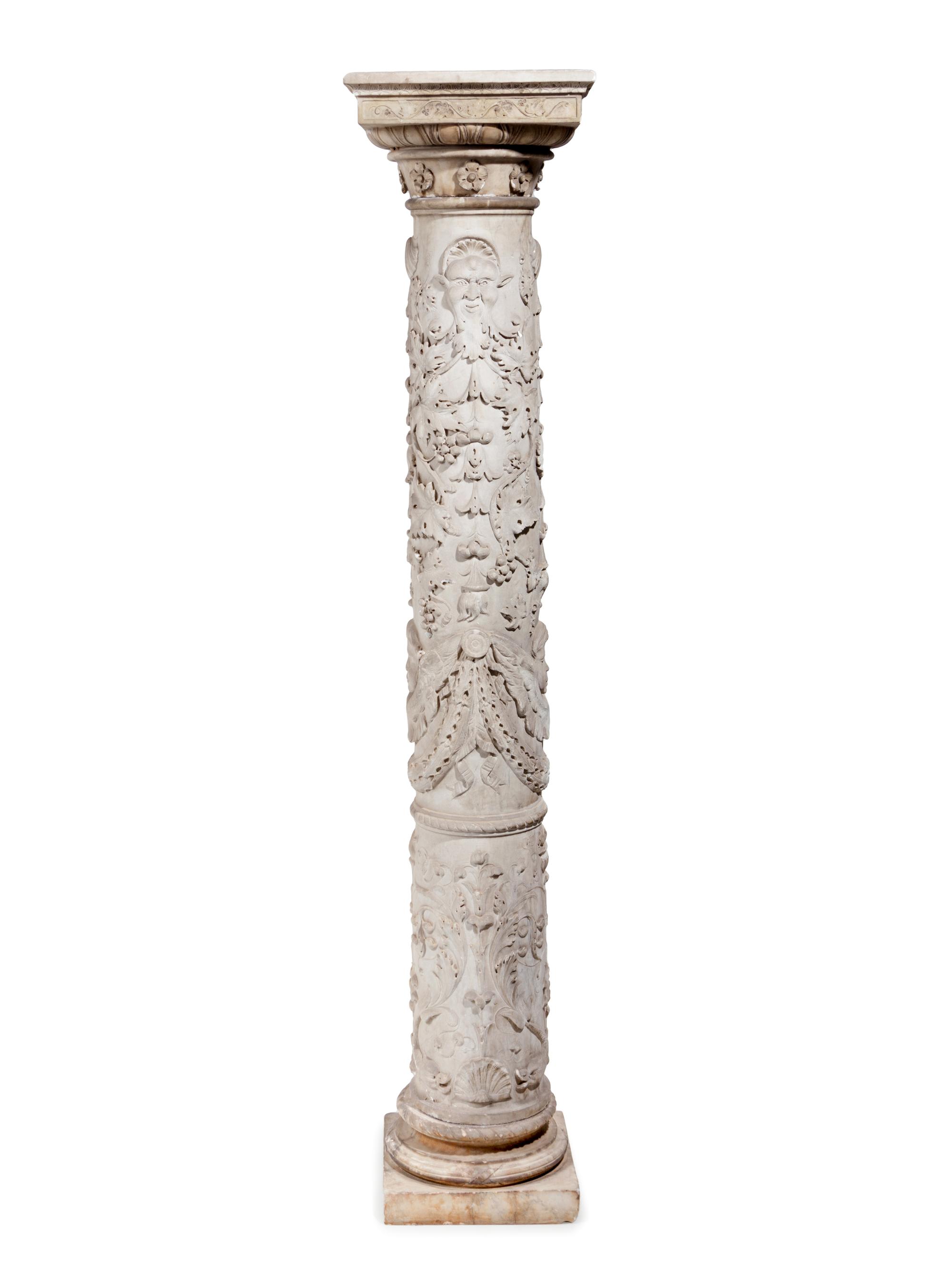 A Renaissance Revival Carved Marble Column