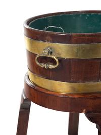 A George III Brass Banded Mahogany Wine Cooler