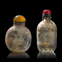 Two Chinese Inside Painted Snuff Bottles 內畫鼻煙壺兩支