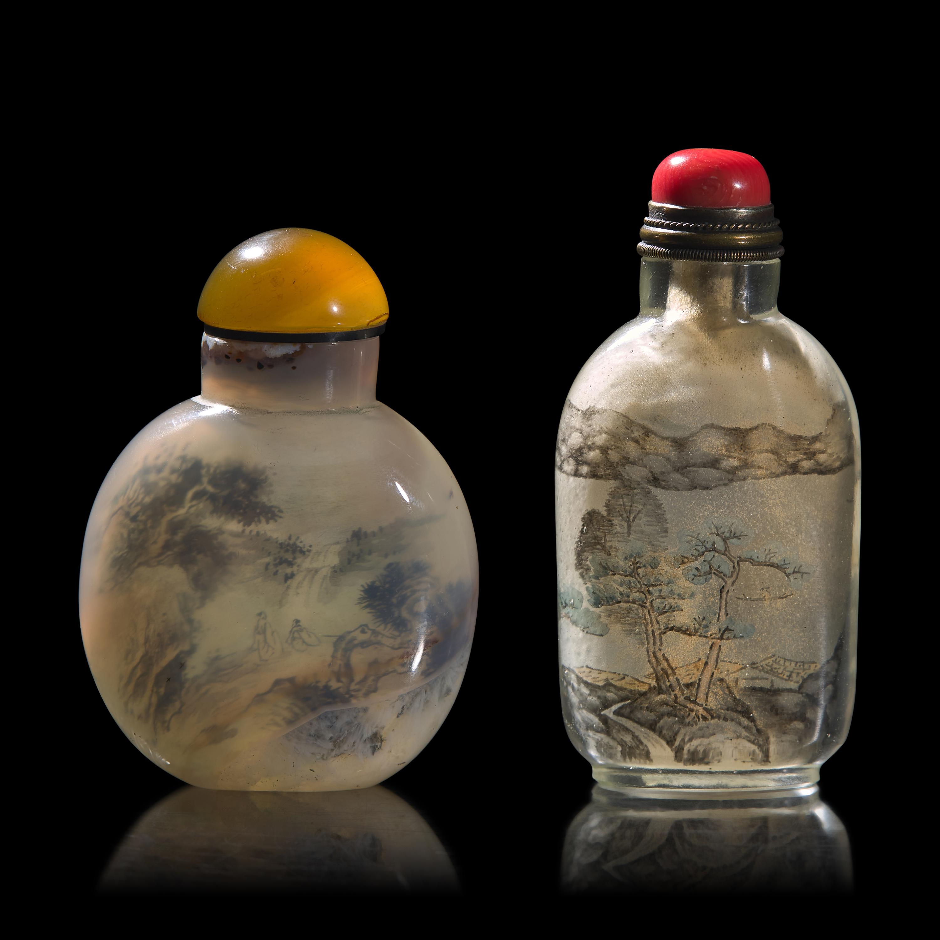 Two Chinese Inside Painted Snuff Bottles 內畫鼻煙壺兩支