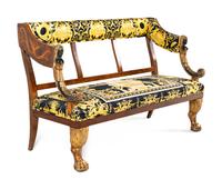 A North European Painted and Parcel Gilt Settee