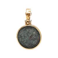 YELLOW GOLD, COIN, AND RUBY PENDANT