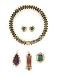 H. STERN, MULTICOLOR TOURMALINE, DIAMOND, AND AMETHYST JEWELRY SUITE