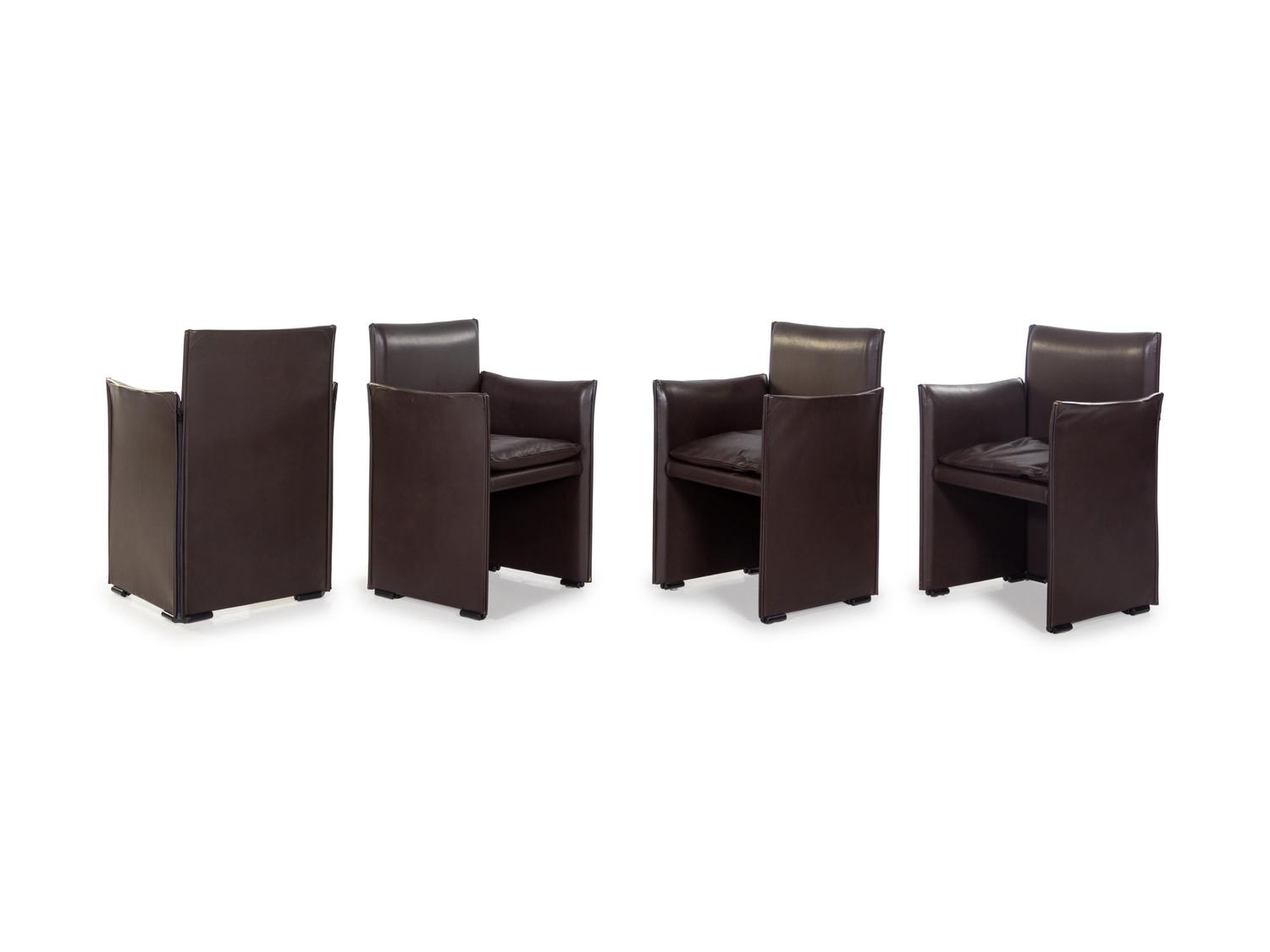 A Set of Eight Leather-Upholstered Armchairs (ETA #4)