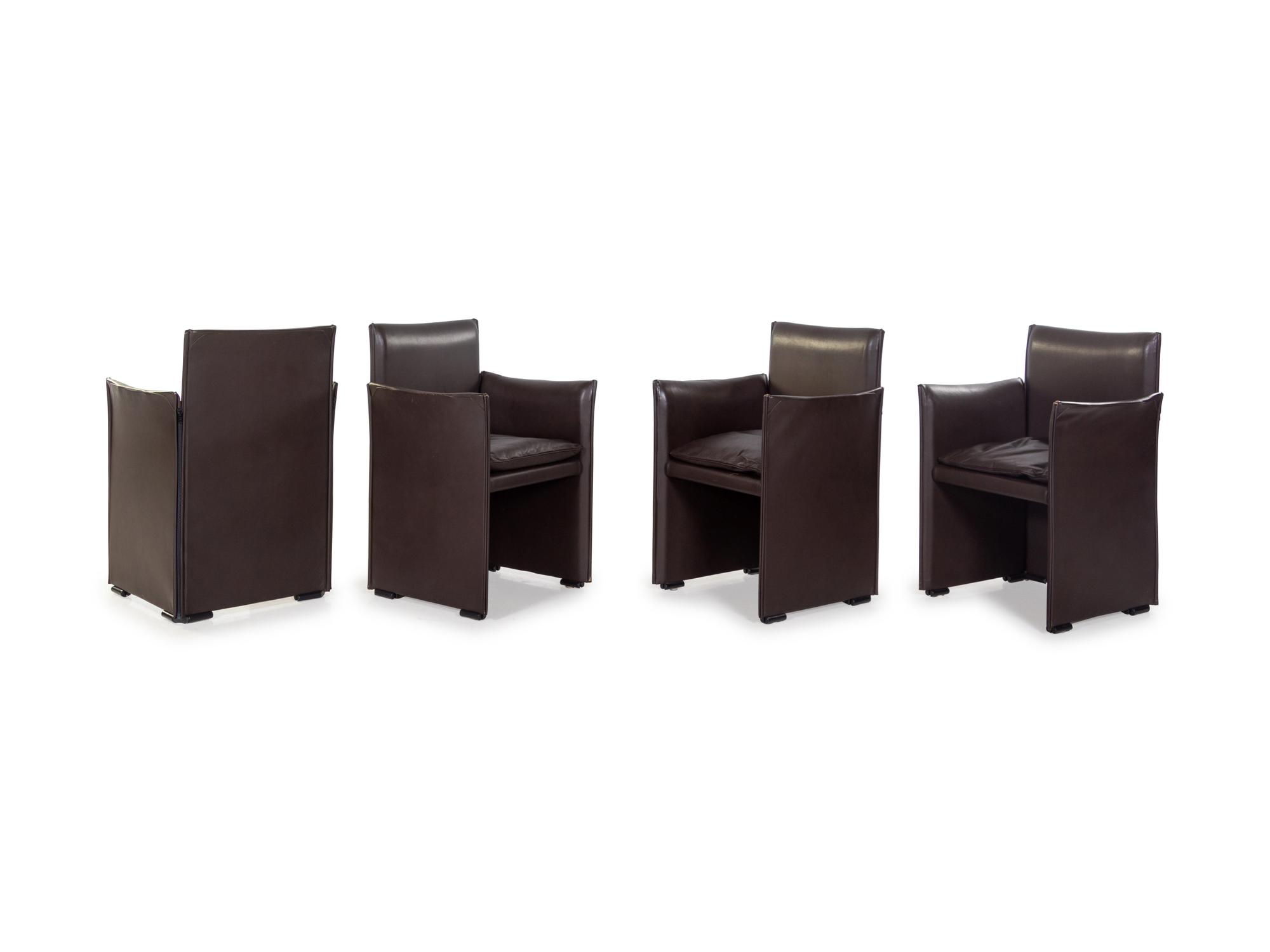 A Set of Eight Leather-Upholstered Armchairs (ETA #4)
