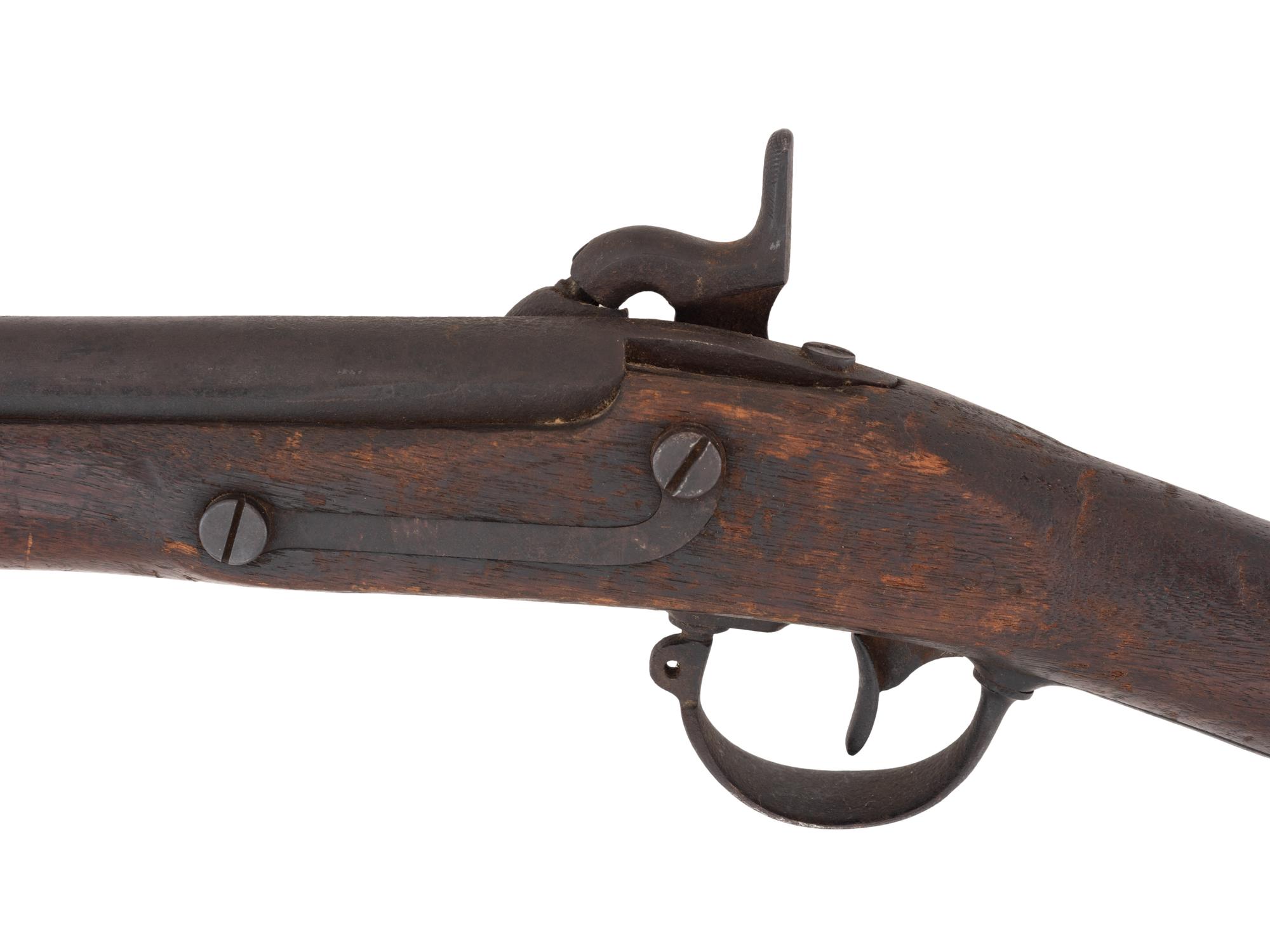 [CIVIL WAR]. Confederate altered Model 1842 Springfield Musket dated-1851, captured at Siege of Vicksburg with original inscribed provenance tag from the Dr. William H.H. King museum in Illinois.