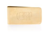 A 14 Karat Yellow Gold Money Clip. 21.50 dwts.