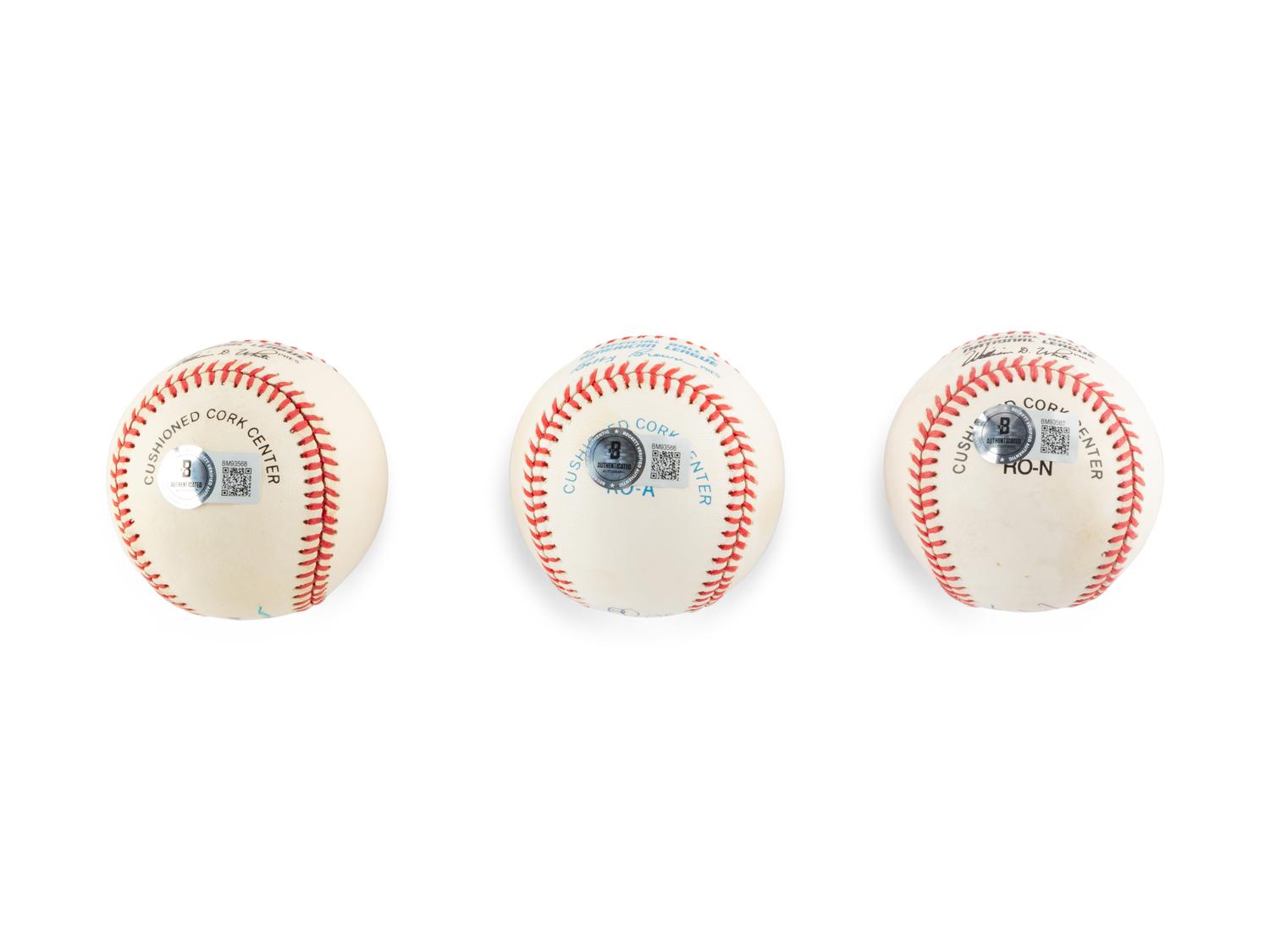 A Group of Dual Signed Autograph Baseballs (Beckett Authentication Services)