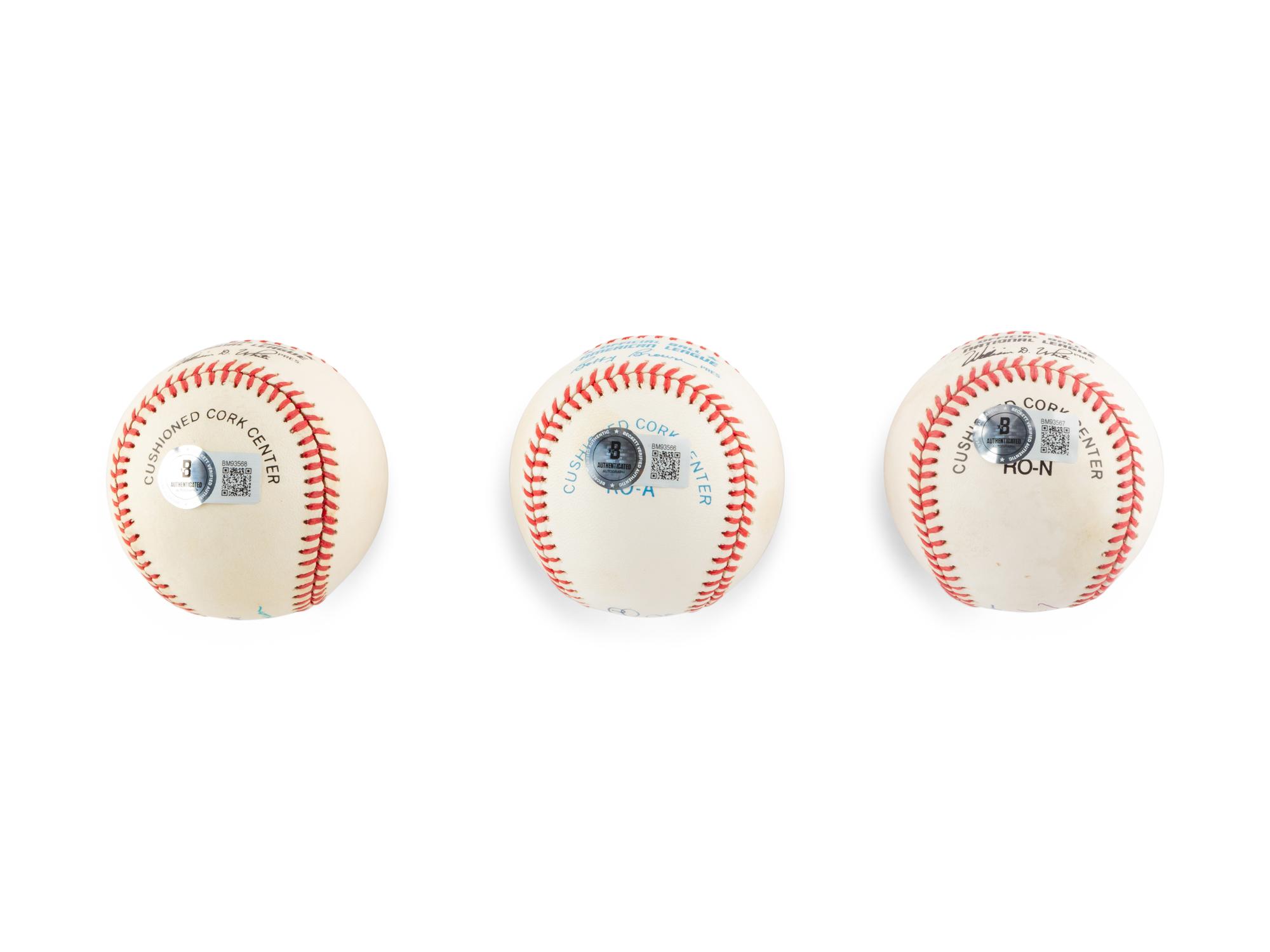 A Group of Dual Signed Autograph Baseballs (Beckett Authentication Services)