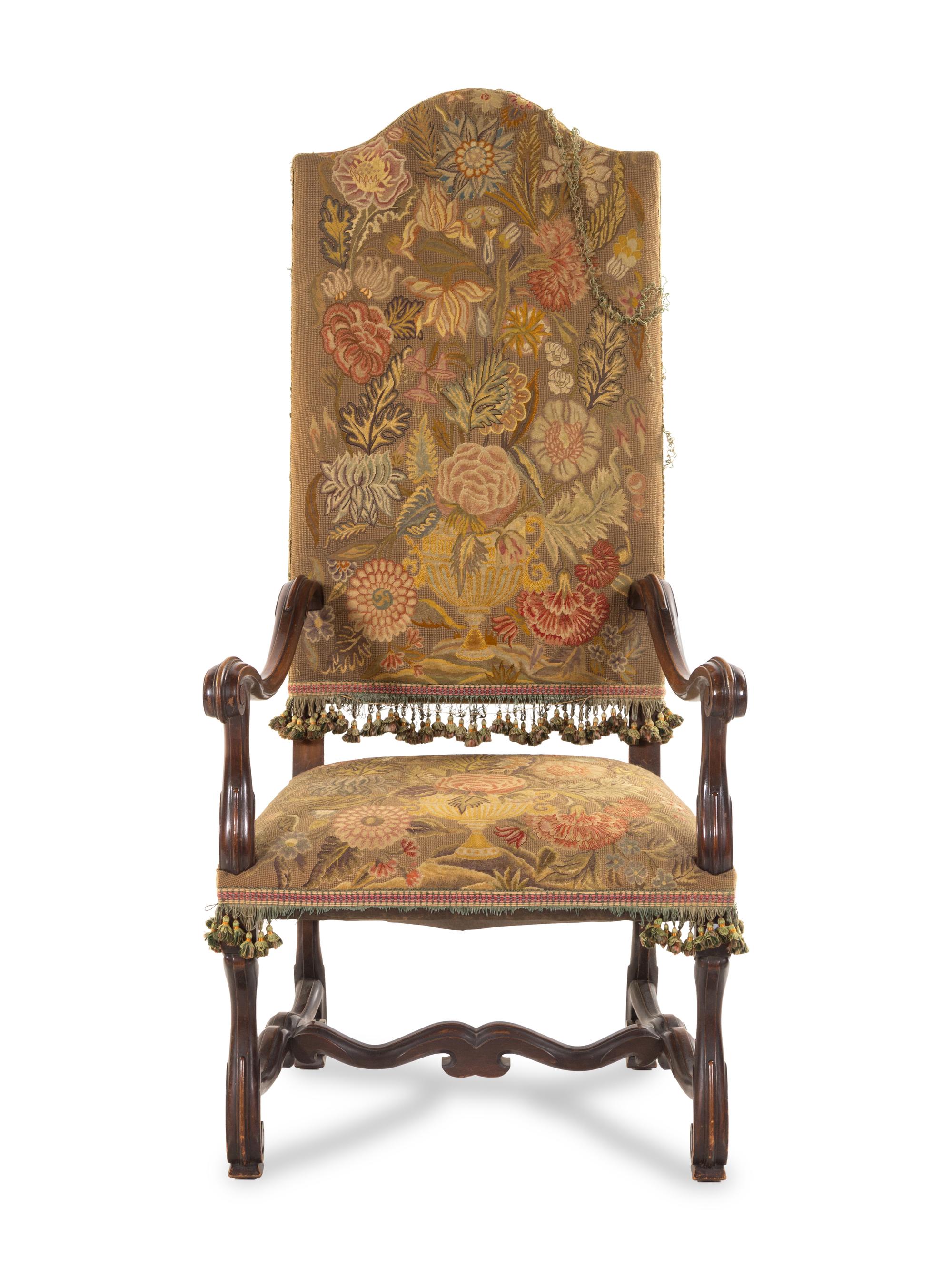 A Louis XIII Style Walnut Armchair