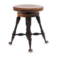 An American Oak Piano Stool