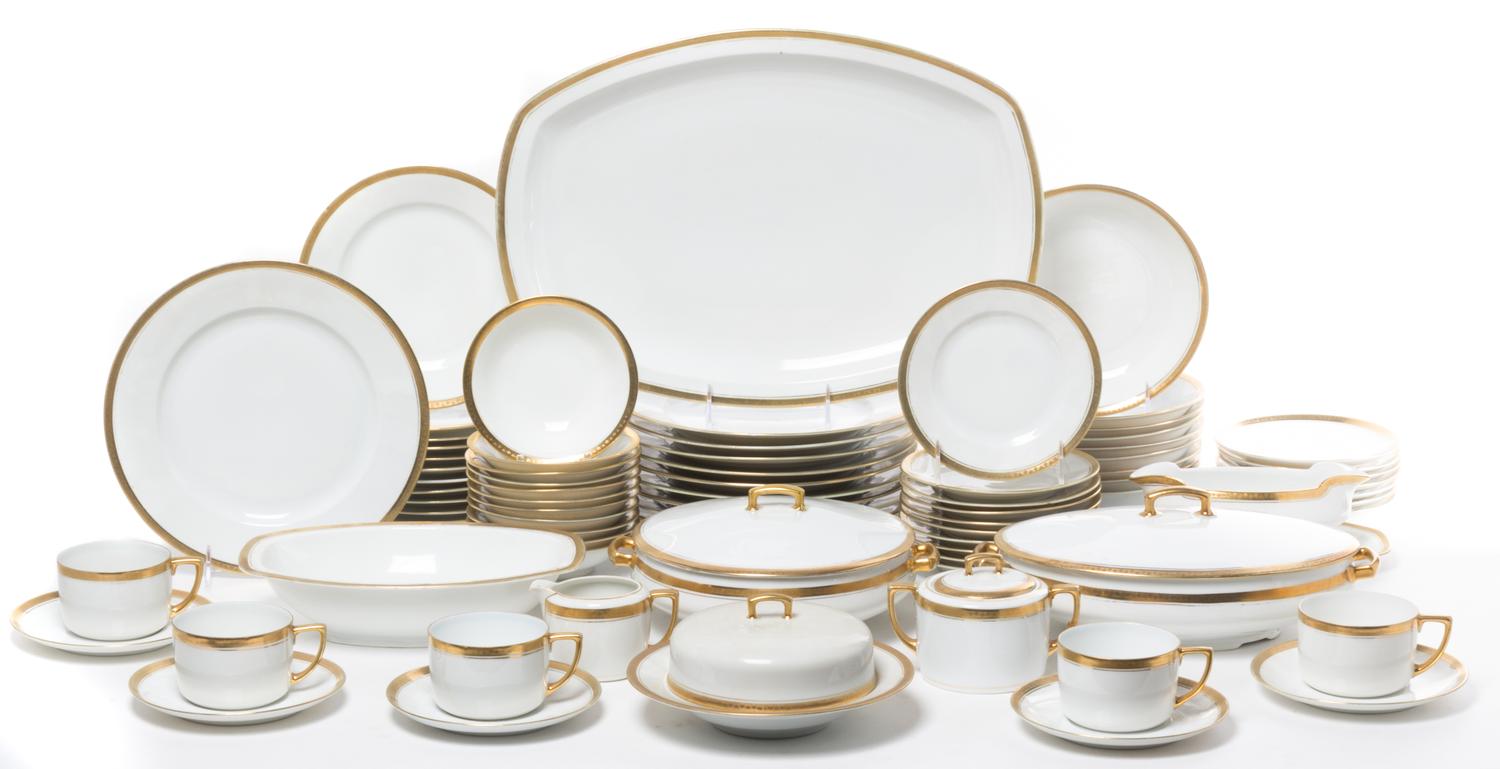 A Partial Set of Austrian Porcelain Dinnerware, Carlsbad Diameter of dinner plates 9 5/8 inches. — 20TH CENTURY