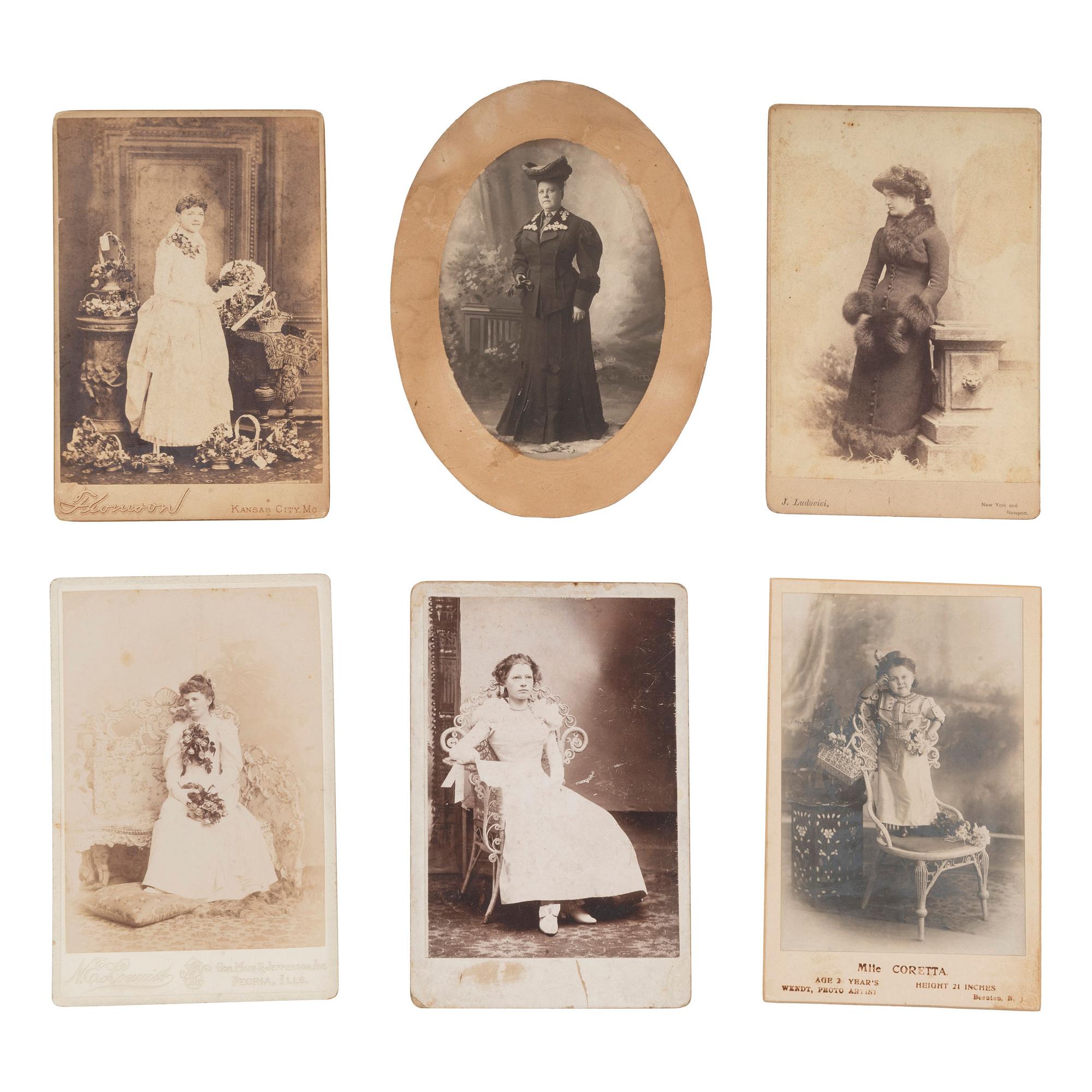 [EARLY PHOTOGRAPHY - PORTRAITURE]. A group of portraits of women, comprising: