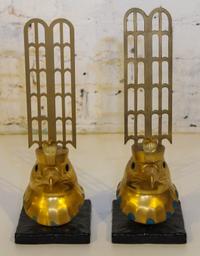 Two Boehm Egyptian Gilt Masks. Height 13 1/2 inches.