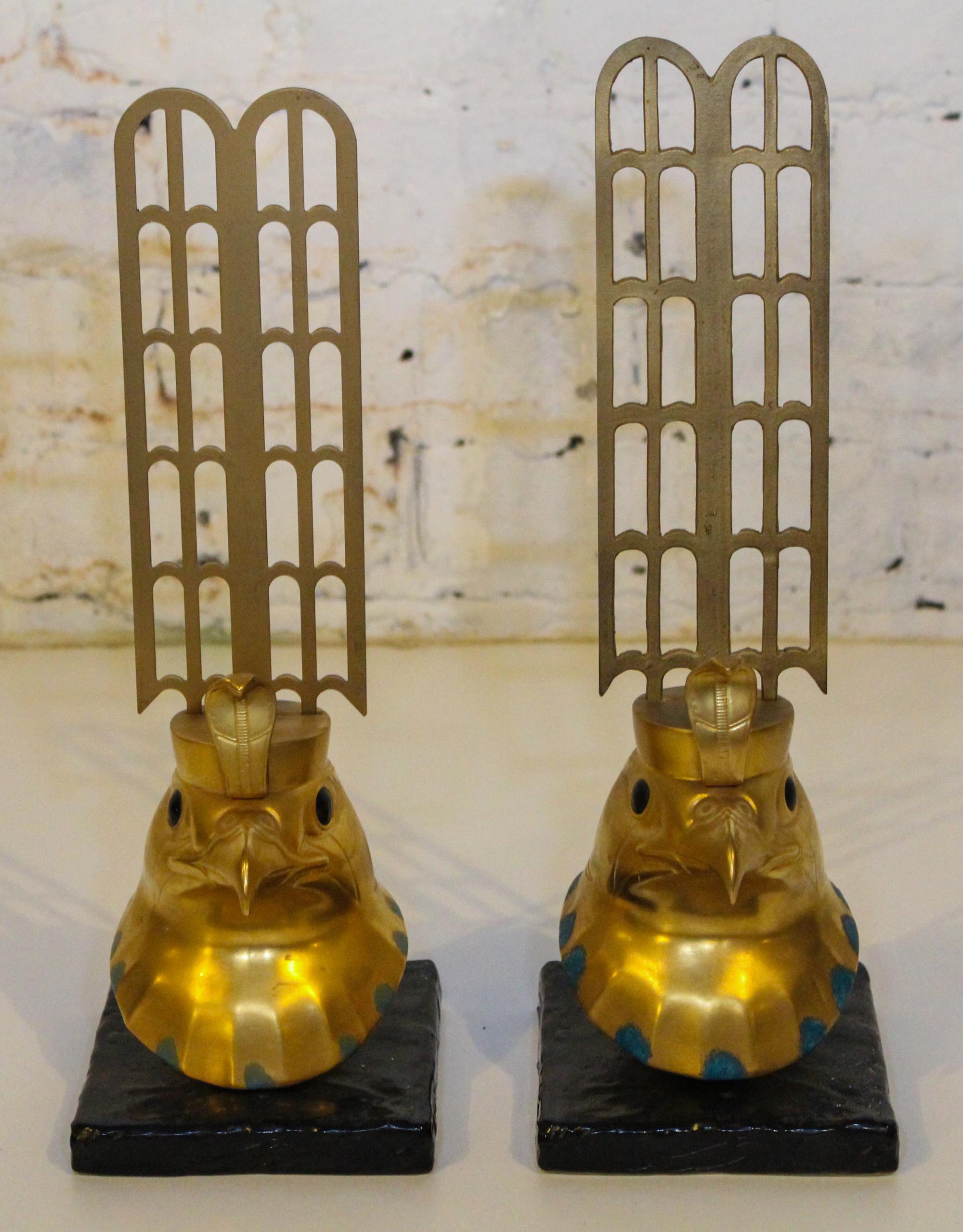 Two Boehm Egyptian Gilt Masks. Height 13 1/2 inches.