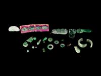 A Small Collection of Chinese Jade, Jadeite and Glass Jewelry