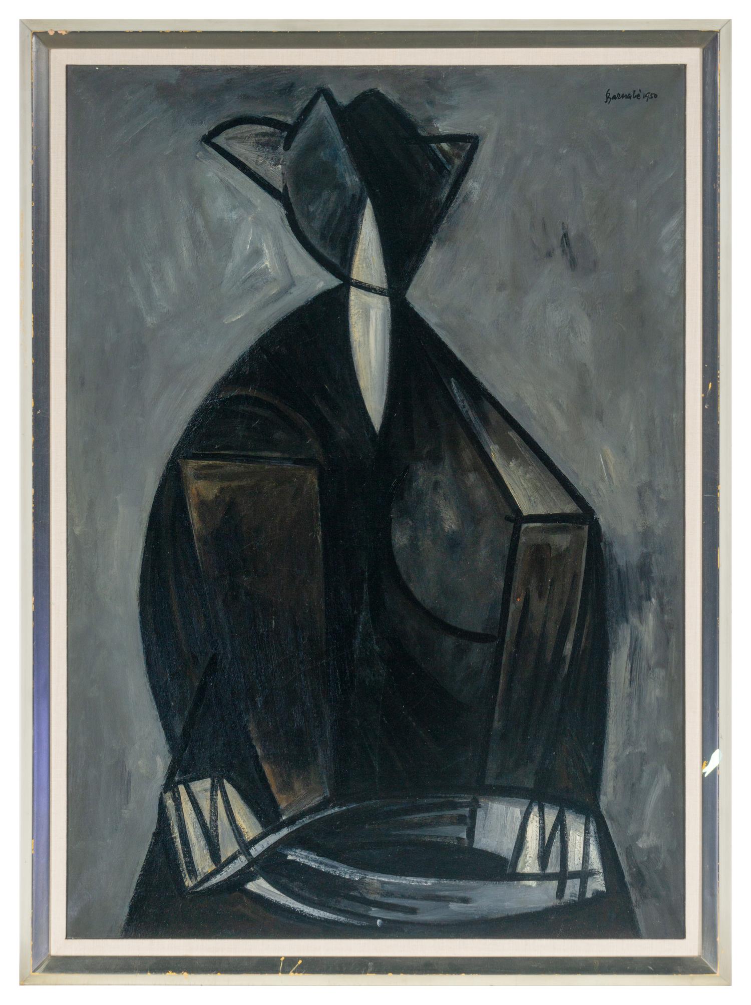 Figura Seduta, Fondo Nero (Sitting Figure: Black Background) , 1950