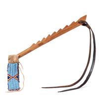 Northern Plains Wood Quirt, with Beaded Hide Wrist Strap