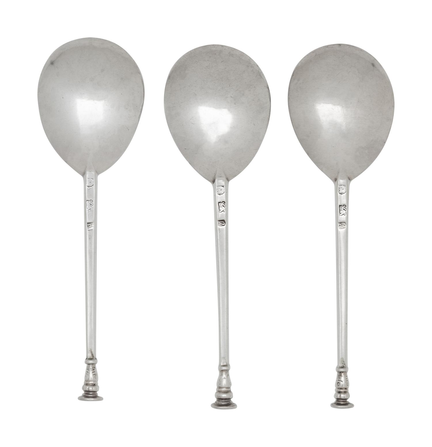 A Set of Three James I Silver Seal Top Spoons
