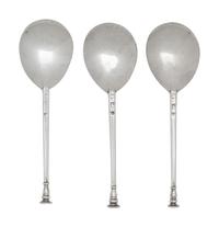 A Set of Three James I Silver Seal Top Spoons