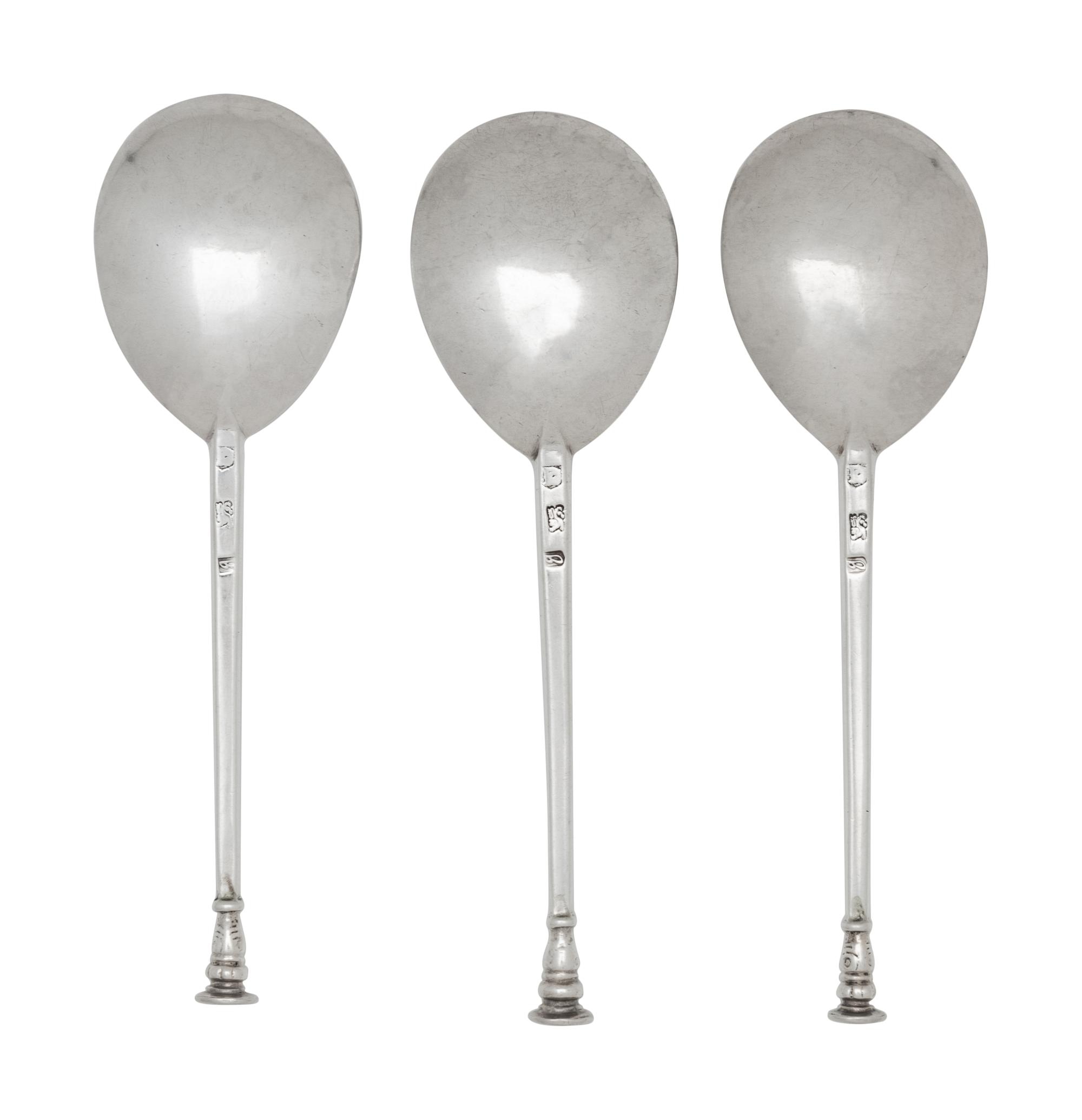 A Set of Three James I Silver Seal Top Spoons
