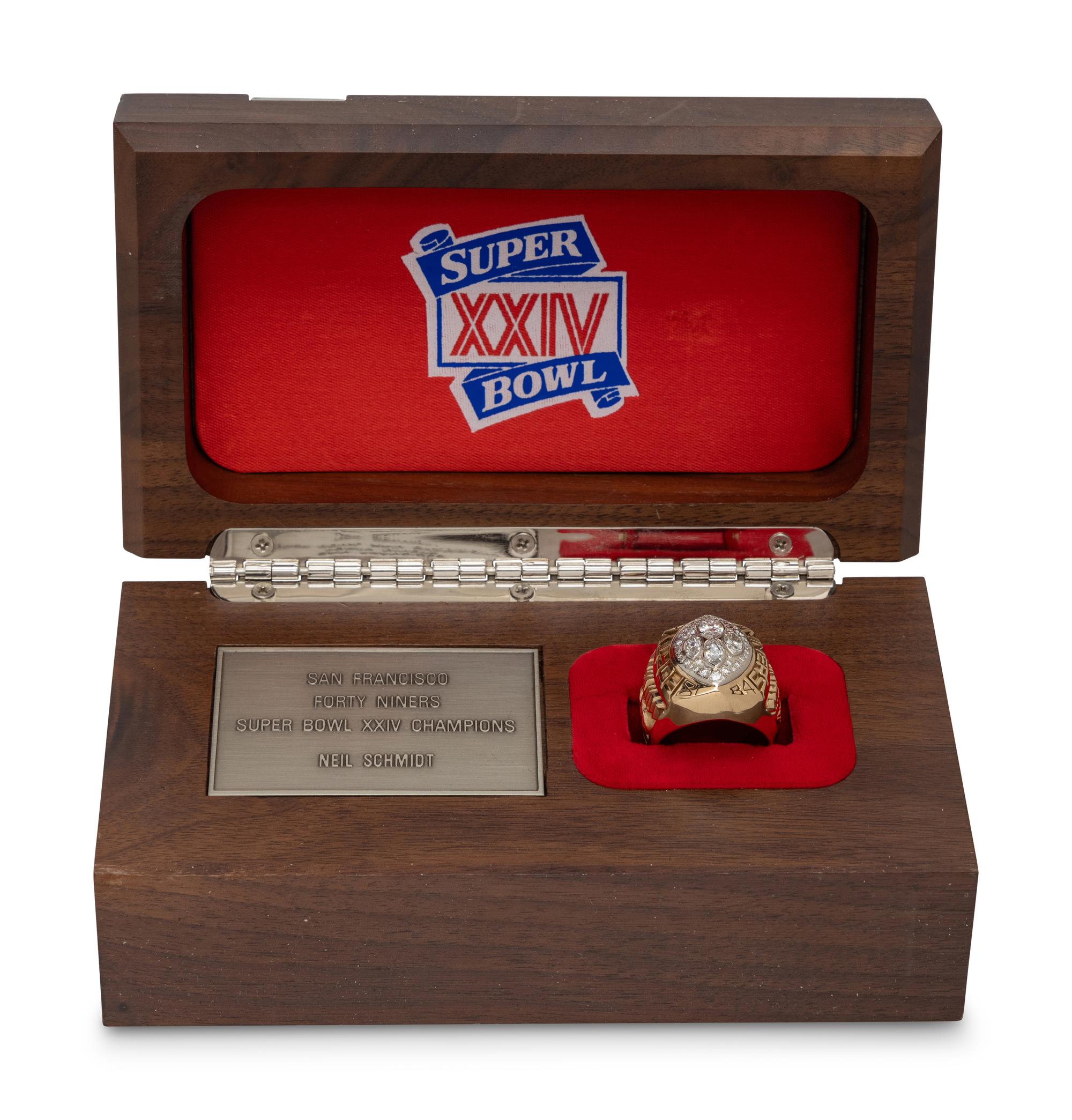A San Francisco 49ers Super Bowl XXIV Champions Ring Presented to Scout Neil Schmidt With Original Presentation Case