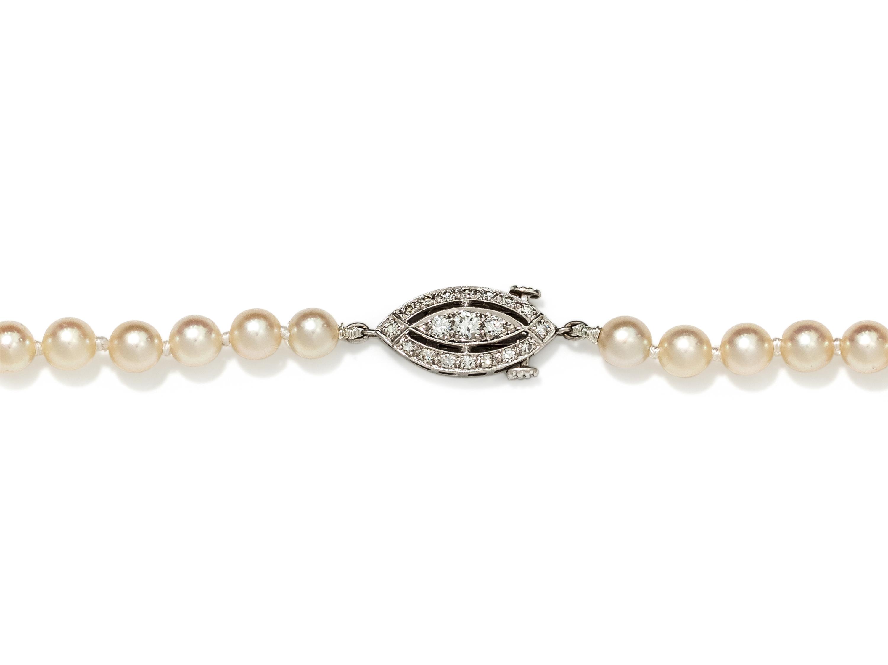 PEARL AND DIAMOND NECKLACE