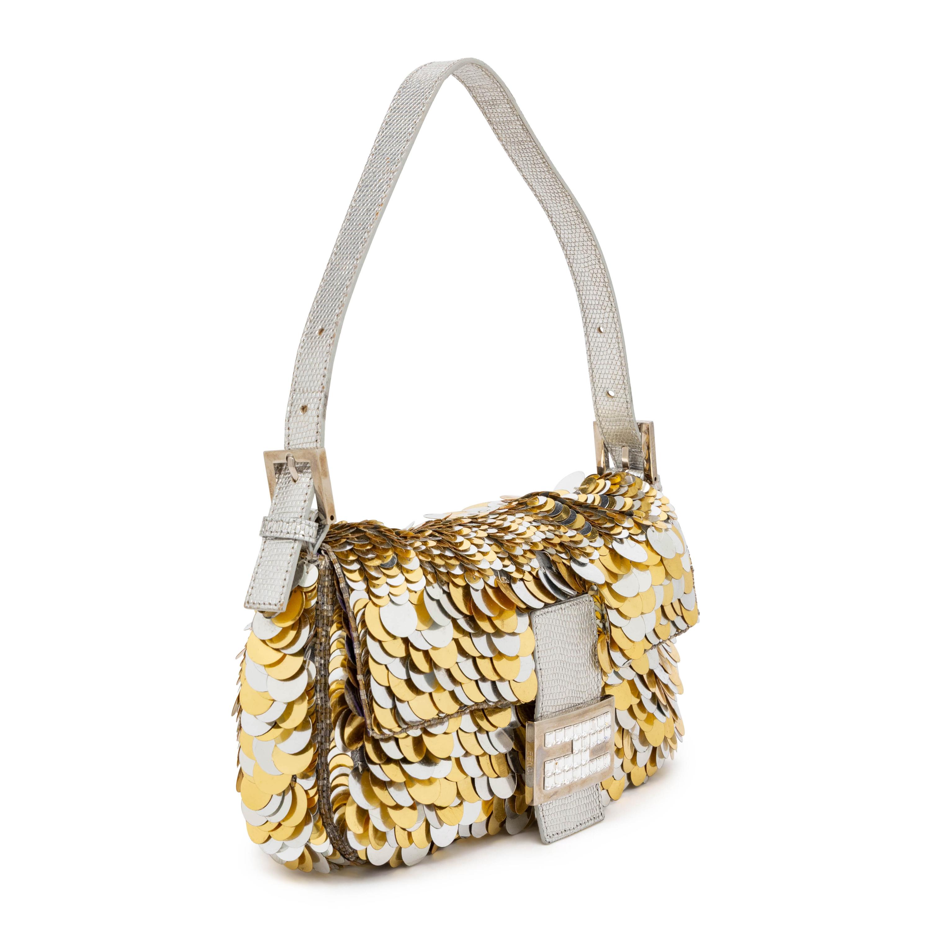 Fendi, Metallic Paillette-Embellished Baguette
