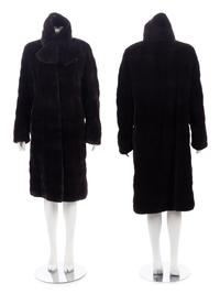 Three Akris Fur Pieces: One Mink Coat with Matching Scarf, One Bargusinsky Sable Shrug