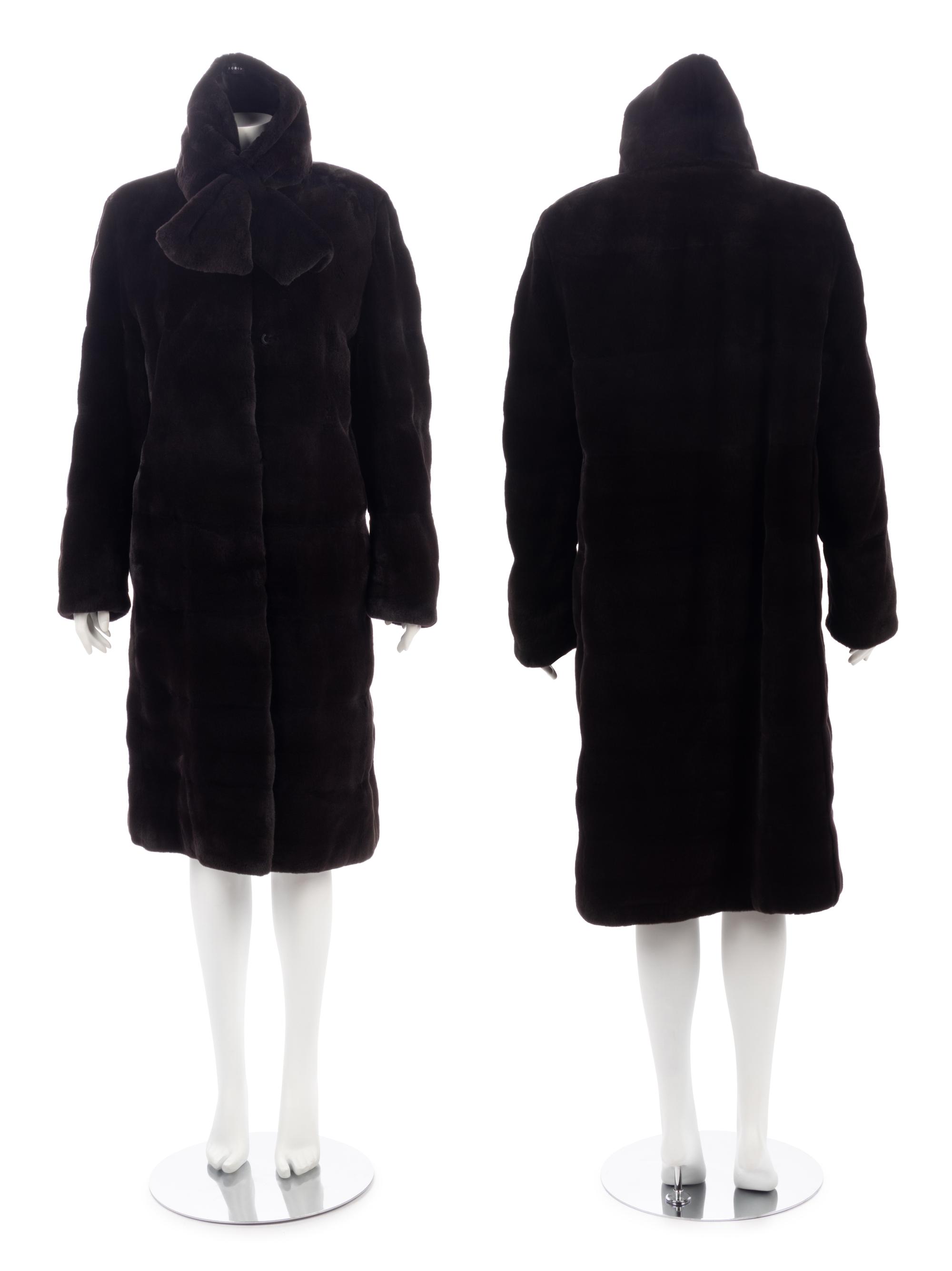 Three Akris Fur Pieces: One Mink Coat with Matching Scarf, One Bargusinsky Sable Shrug