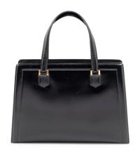 Hermès Vintage Black Leather Handbag, 1960s