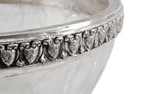 A Silver Mounted Rock Crystal Center Bowl Diameter 12 inches.
