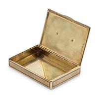 A Russian Yellow Gold, Enamel, Diamond and Sapphire Mounted Snuff Box