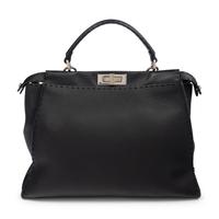 FENDI, LARGE PEEKABOO BAG IN BLACK LEATHER