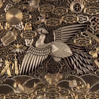 Two Chinese Embroidered Silk 'Silver Pheasant' Rank Badges, Buzi, 19th Century 清中晚期 刺綉五品文官白鹇補子兩幅