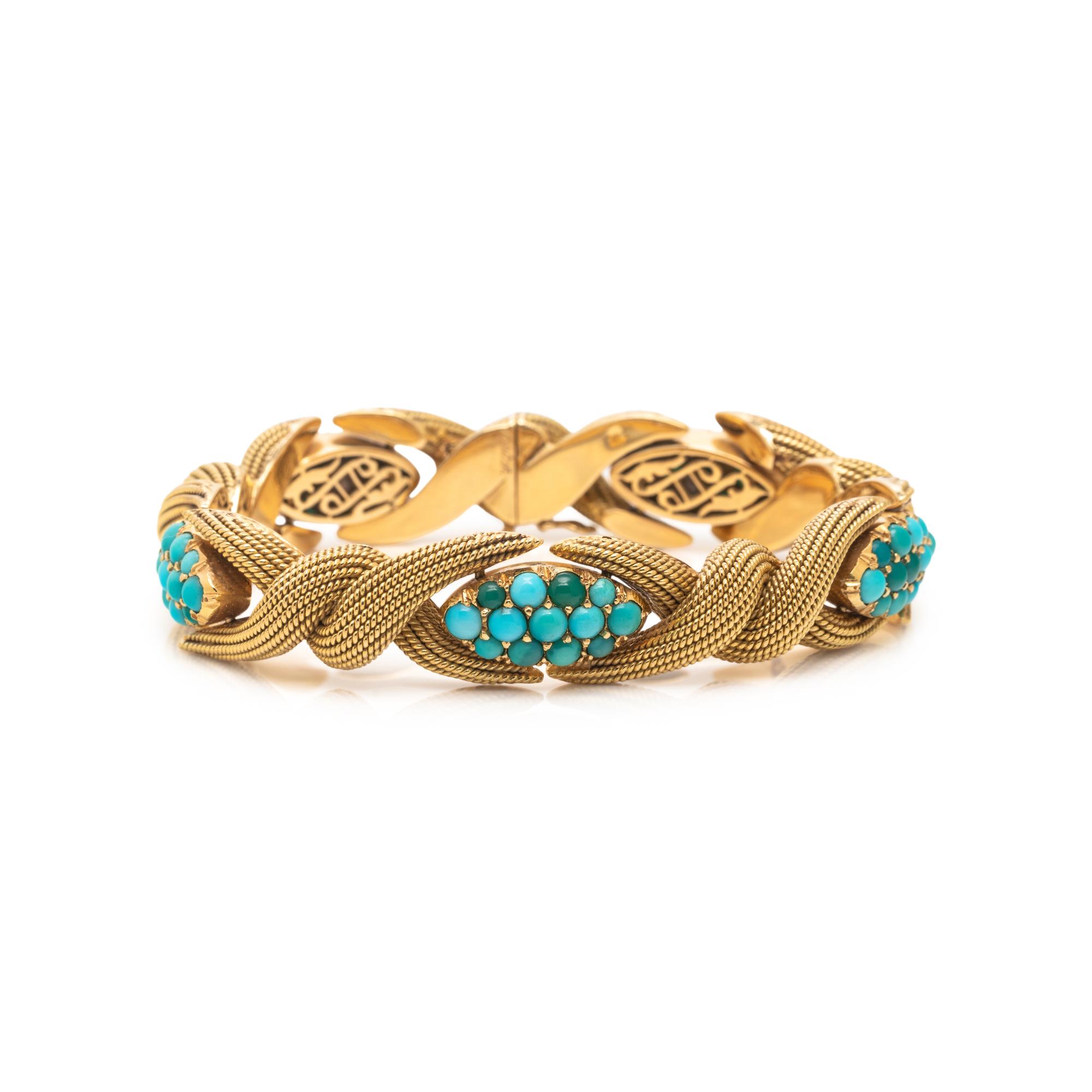 CARTIER, YELLOW GOLD AND TURQUOISE BRACELET