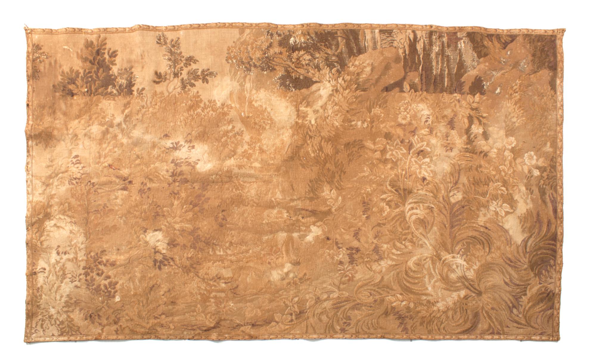 A Machine-Woven Aubusson Style Wall Hanging 49 x 86 inches. — 20TH CENTURY