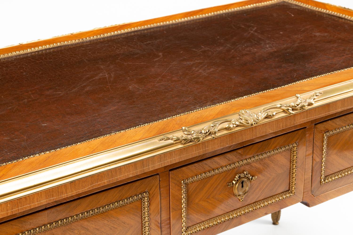 A Louis XVI Style Gilt Bronze Mounted Bureau Plat