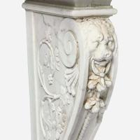A Carrara marble console table with Verde antico top 19th century