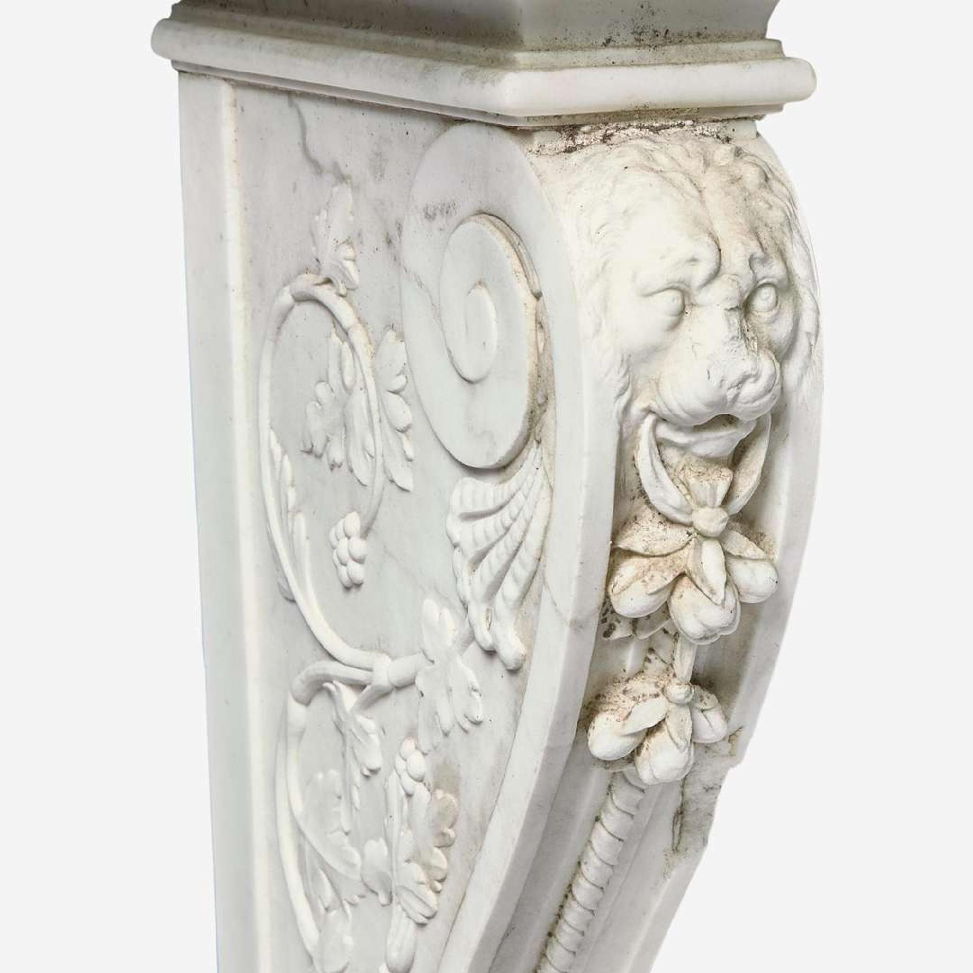 A Carrara marble console table with Verde antico top 19th century