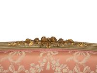A Louis XVI Style Painted and Parcel Gilt Three-Piece Seating Suite