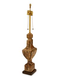 A Carved Hardstone Table Lamp