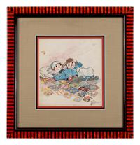 [CHILDREN'S BOOKS]. GRUELLE, Johnny (1880-1938). Original illustration art from Gruelle's "Raggedy Ann and Andy, and the Camel with the Wrinkled Knees." Circa 1924.