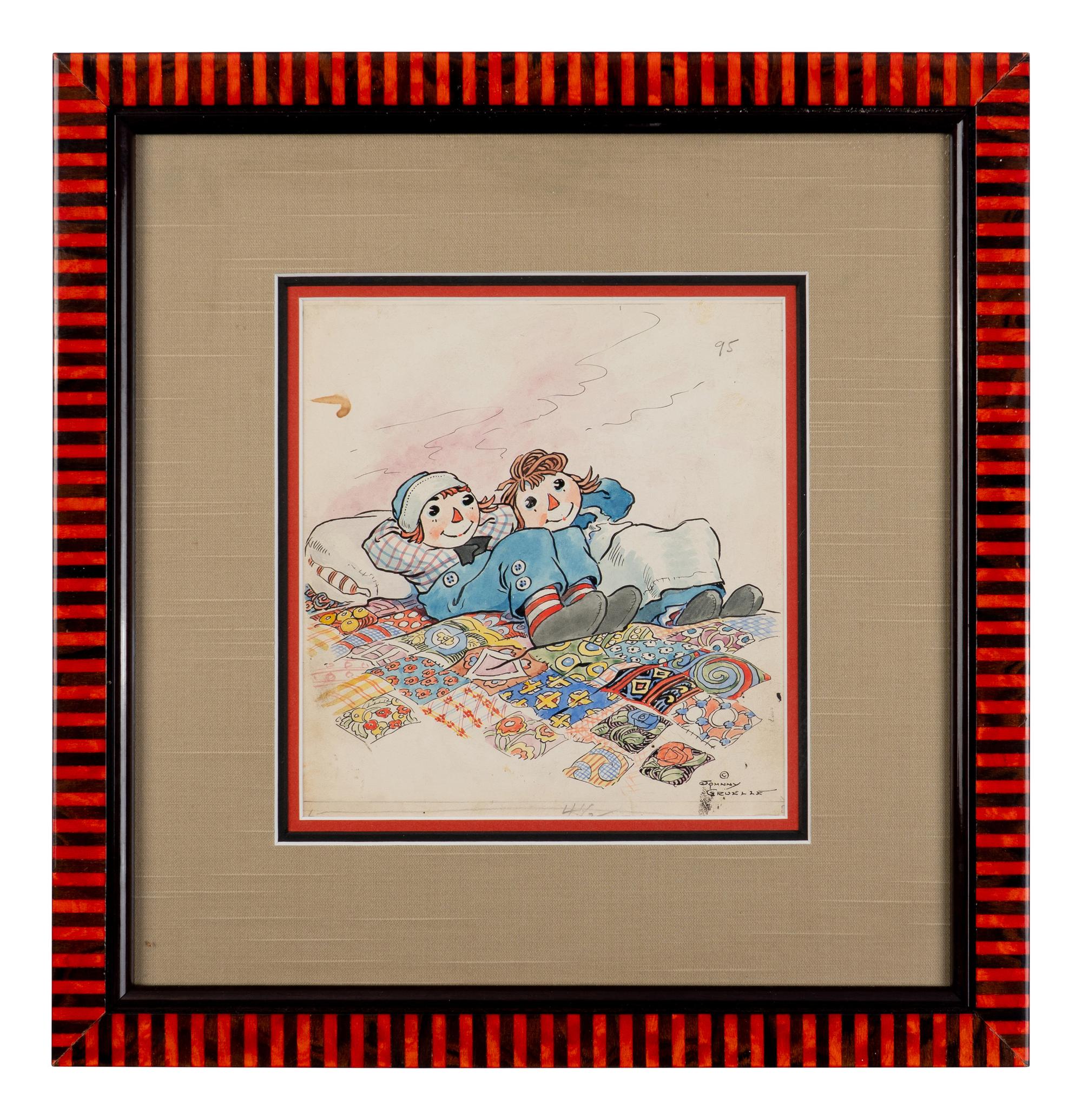 [CHILDREN'S BOOKS]. GRUELLE, Johnny (1880-1938). Original illustration art from Gruelle's "Raggedy Ann and Andy, and the Camel with the Wrinkled Knees." Circa 1924.
