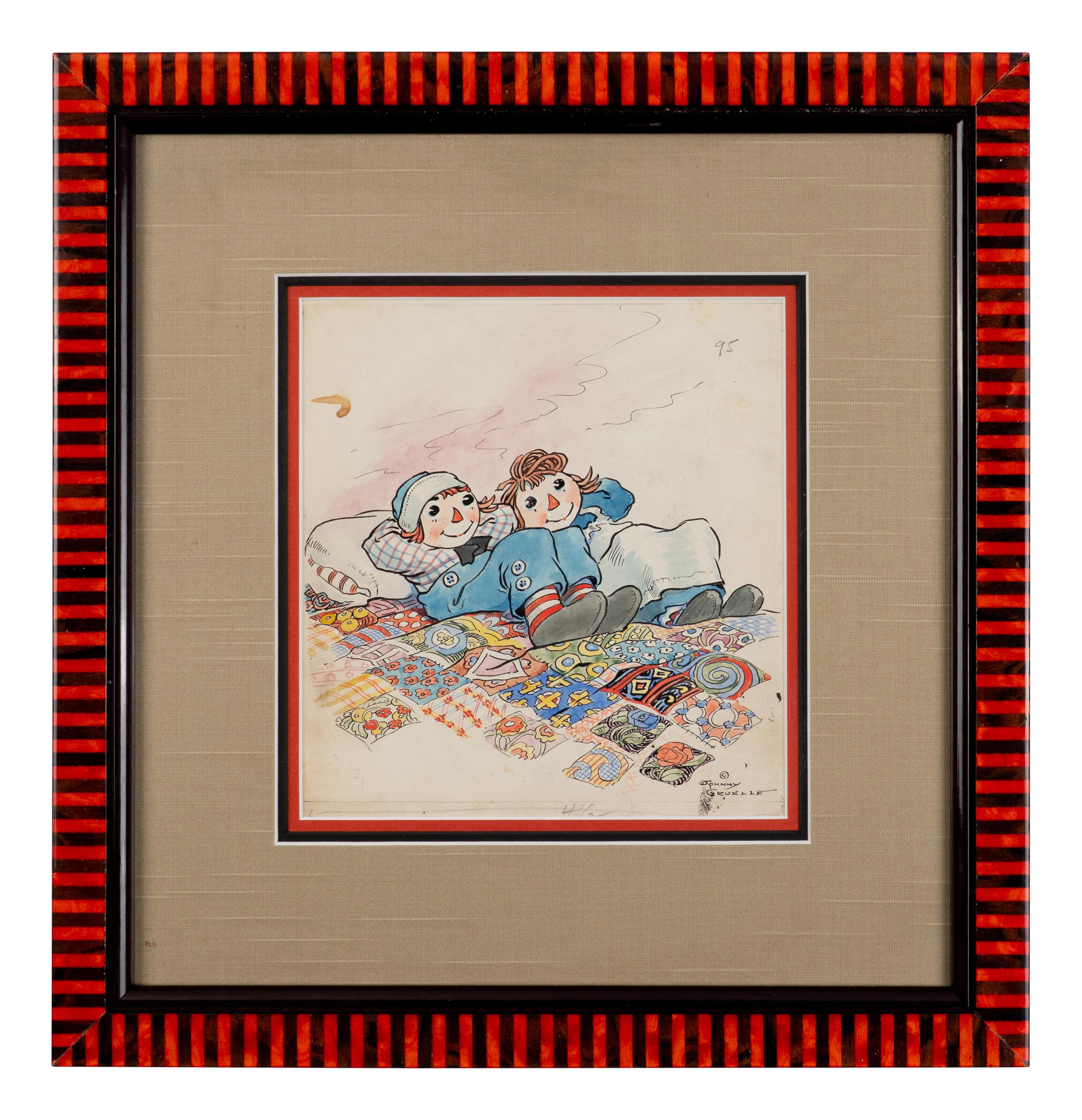 [CHILDREN'S BOOKS]. GRUELLE, Johnny (1880-1938). Original illustration art from Gruelle's "Raggedy Ann and Andy, and the Camel with the Wrinkled Knees." Circa 1924.