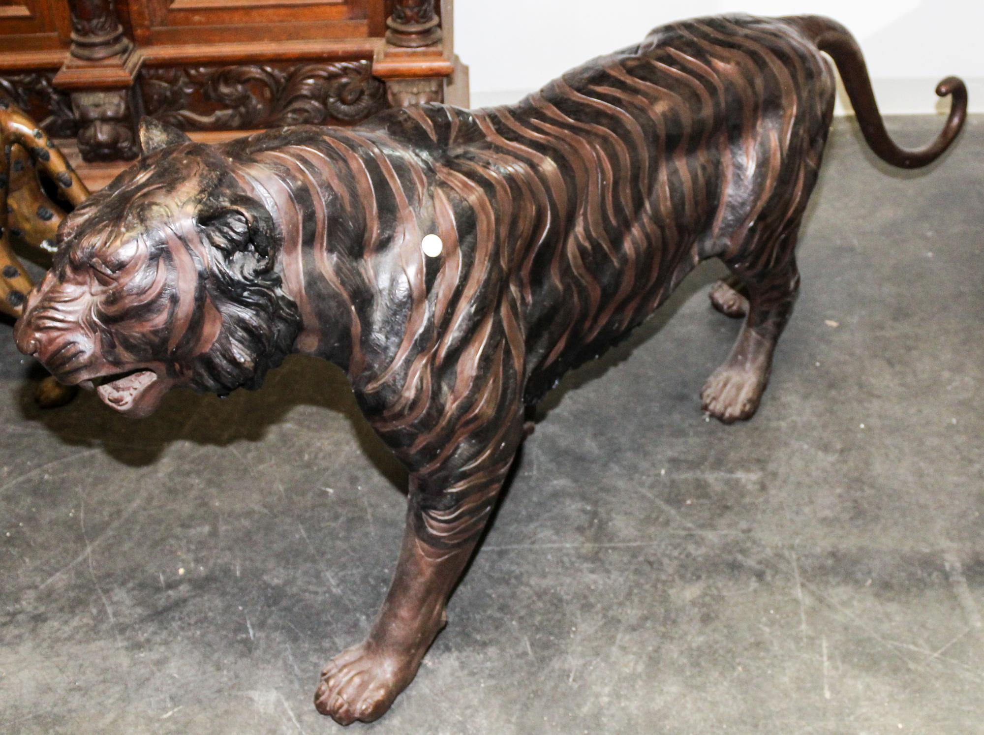 A Bronze Tiger. Length 80 inches.