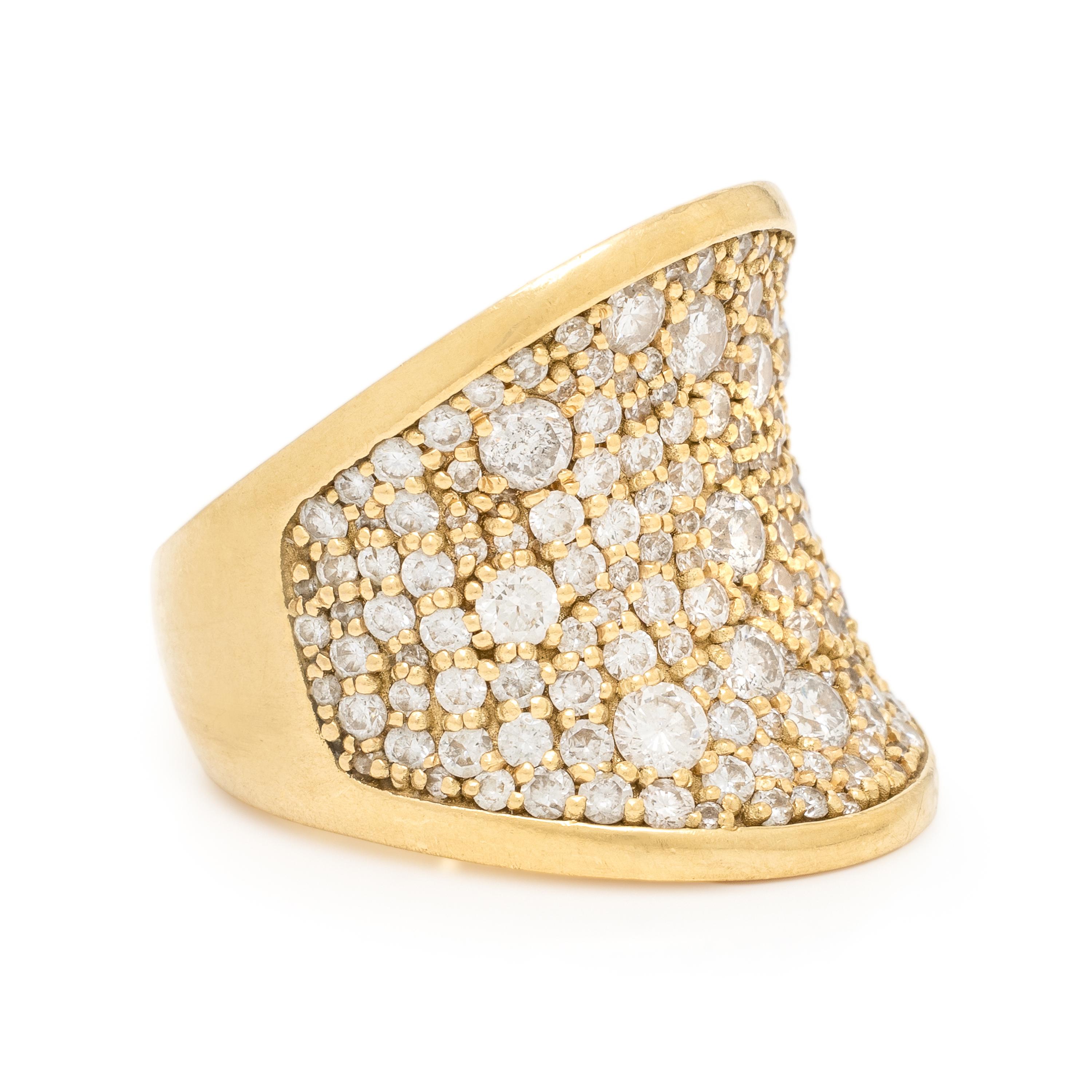 House of Ravn, 'Saddle', Diamond and Yellow Gold Ring