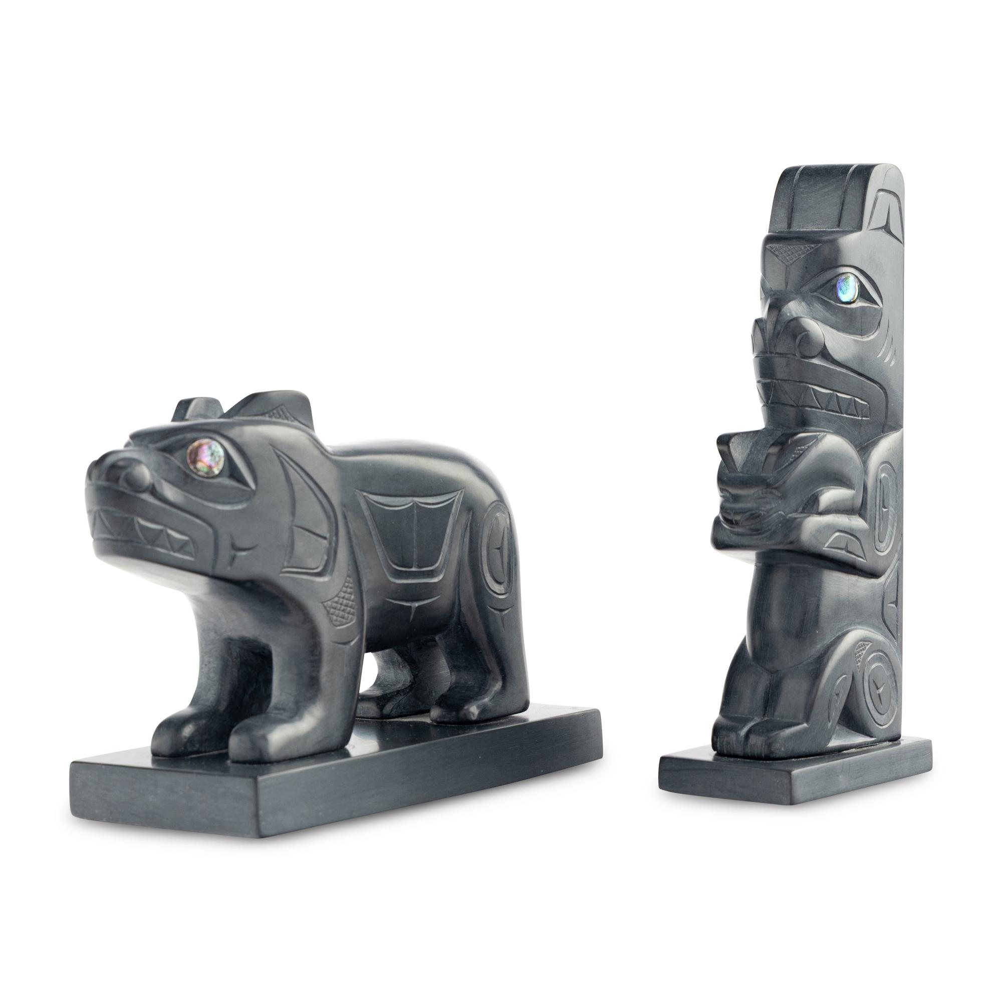 Argillite Bear AND Model Totem