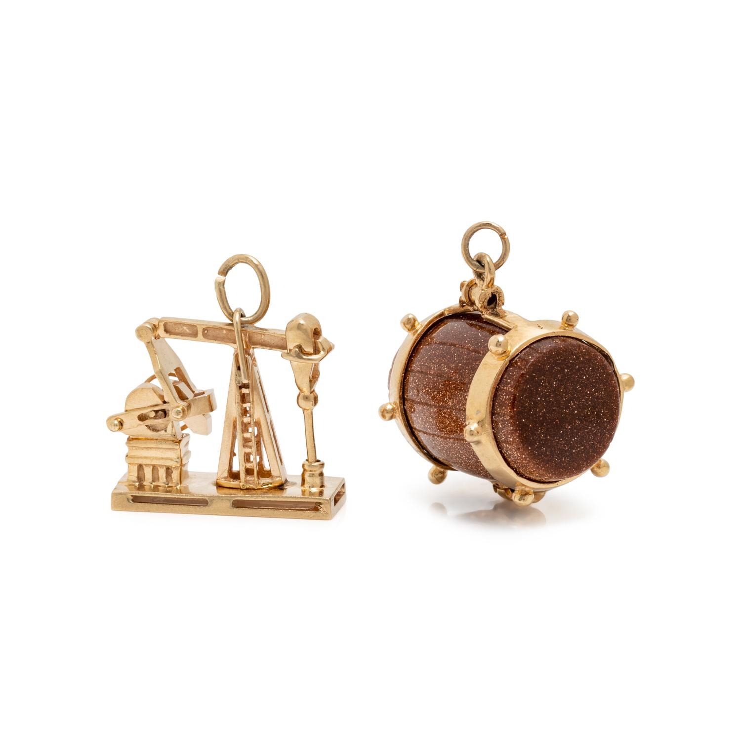 COLLECTION OF YELLOW GOLD CHARMS