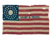 [FLAGS-POLITICS]. 37-star "Grant & Colfax" campaign parade flag. 1868.